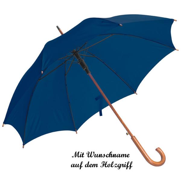 Automatik-Regenschirm mit Namensgravur - Farbe: dunkelblau