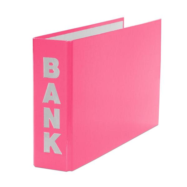 Bankordner / 140x250mm / für Kontoauszüge / Farbe: pink