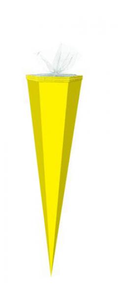 Bastel Schultüte / Länge: 50cm / eckig / Farbe: gelb