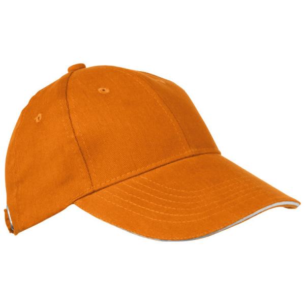 Baumwoll-Basecap 6 Panel heavy-brushed Cotton / Farbe: orange