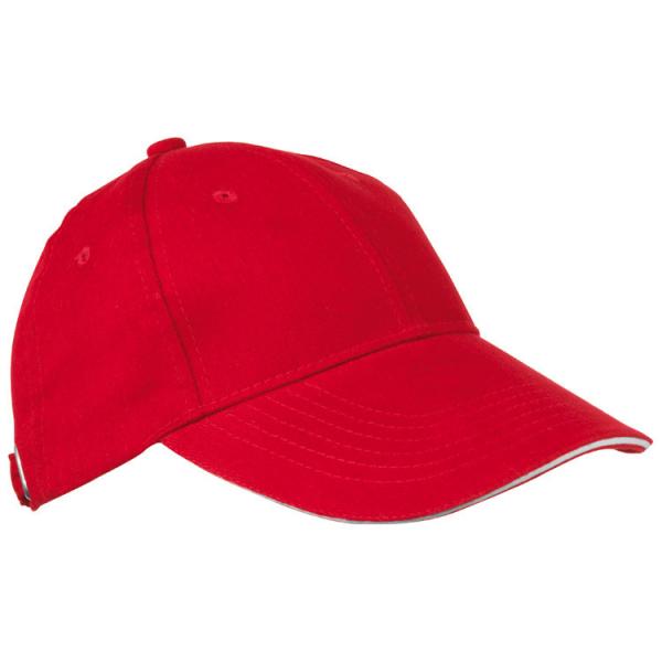 Baumwoll-Basecap 6 Panel heavy-brushed Cotton / Farbe: rot