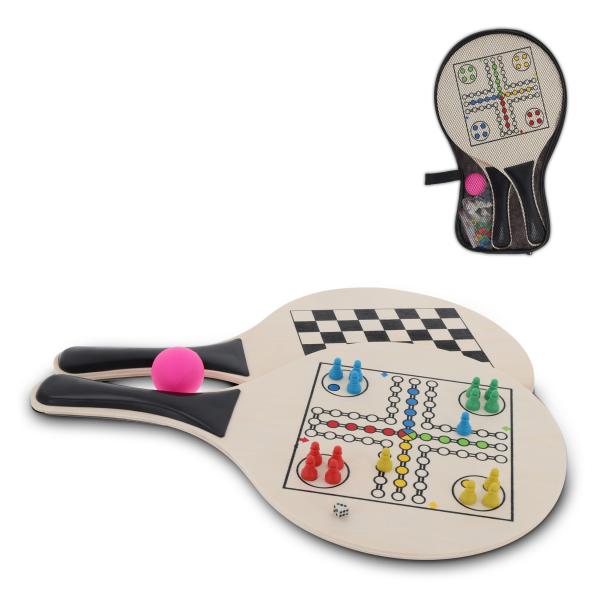 Beachball Set mit aufgedrucktem Ludo und Schachspiel