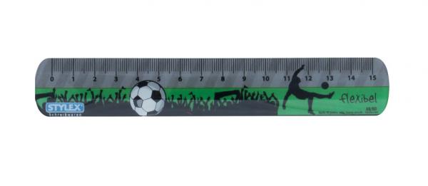 biegsames Lineal / 15cm / flexibel / mit Fußballmotiv