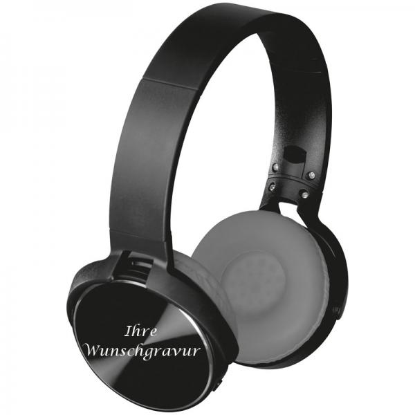 Bluetooth Kopfhörer mit Gravur / Farbe: schwarz