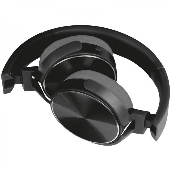 Bluetooth Kopfhörer mit Metallplatten auf den Ohrmuscheln / Farbe: schwarz