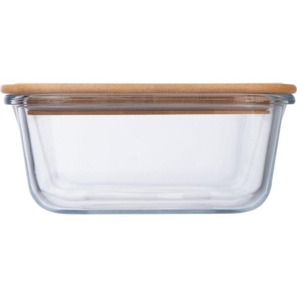 Brotdose / Brotzeitbox aus Borosilikatglas mit Bambusdeckel