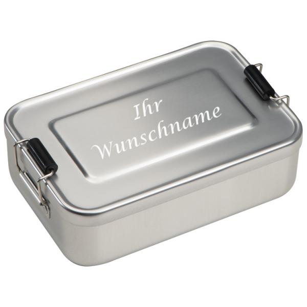 Brotzeitdose mit Gravur / aus Aluminium / Lunchbox / Brotdose