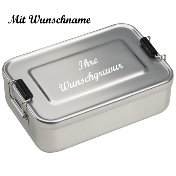 Brotzeitdose mit Namensgravur - aus Aluminium - Lunchbox - Brotdose