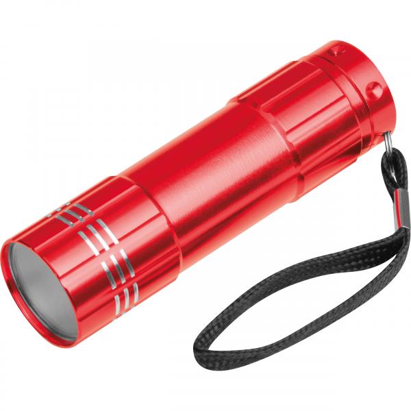 COB Taschenlampe aus Aluminium mit 6 COBs / Farbe: rot