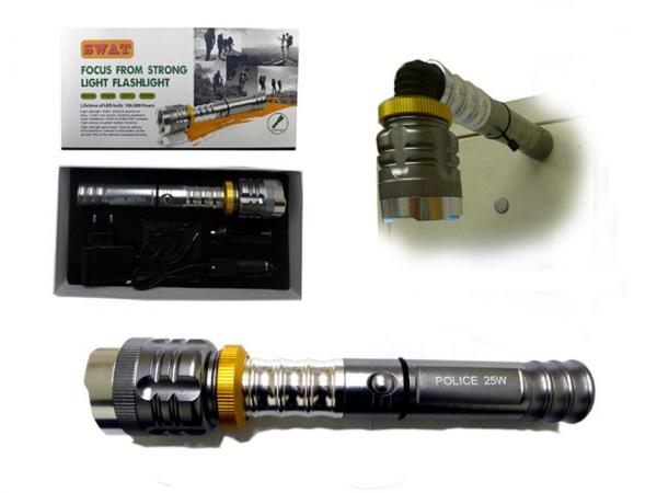 Cree-LED Taschenlampe SWAT/ rostfreies Edelstahl / wasserdicht / mit Schwenkkopf