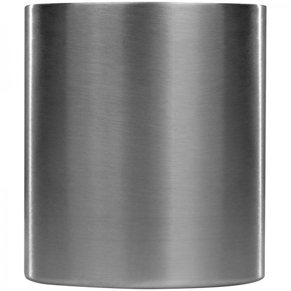 Doppelwandige Tasse aus Edelstahl mit Karabinerhaken / Farbe: silber-schwarz