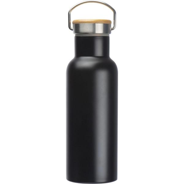 Doppelwandige Trinkflasche / aus Edelstahl / 500ml / Farbe: schwarz