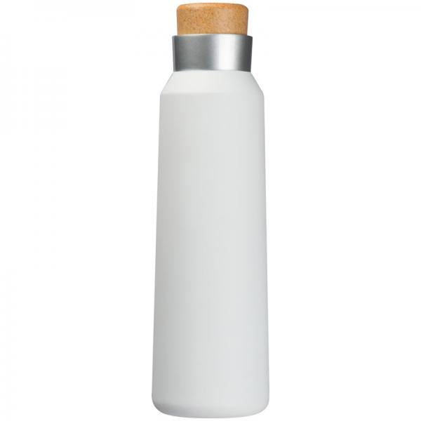 Doppelwandige Trinkflasche mit Gravur / aus Edelstahl mit Holzverschluss / 500ml