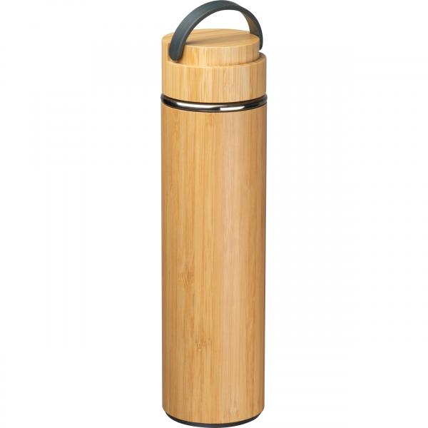 Doppelwandige Trinkflasche mit Teesieb / aus Bambus