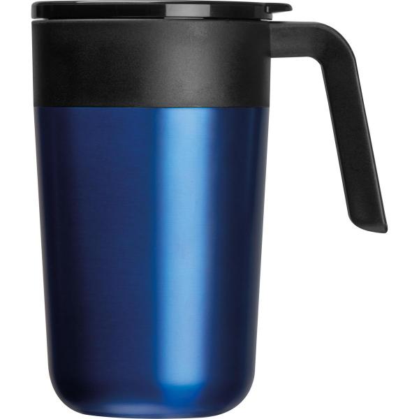 Doppelwandiger Trinkbecher aus Edelstahl mit Namensgravur - 400ml - Farbe: blau