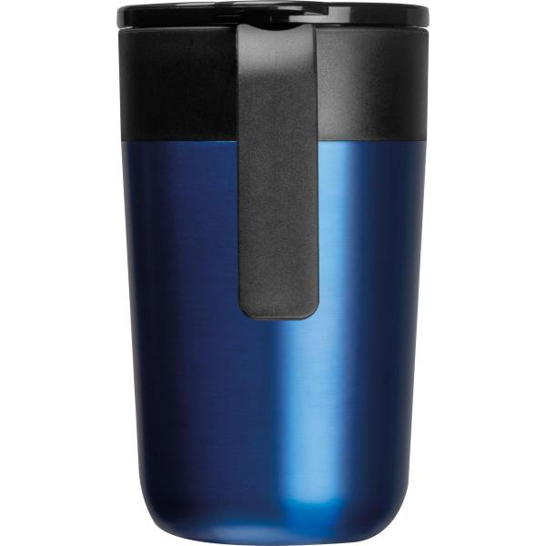 Doppelwandiger Trinkbecher aus Edelstahl mit Namensgravur - 400ml - Farbe: blau