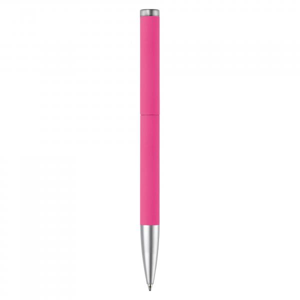 Dreh-Kugelschreiber / aus Metall / mit Soft Touch / Farbe: pink