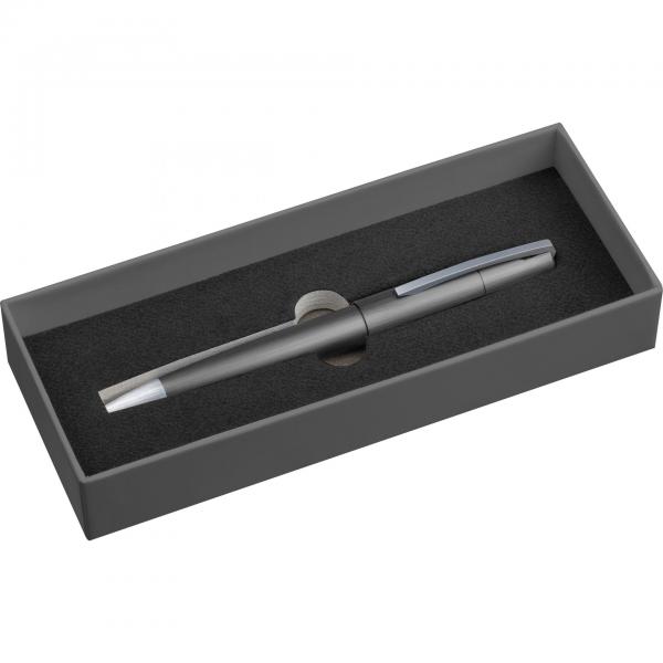 Drehkugelschreiber aus Metall mit Gravur / incl. Geschenkverpackung / anthrazit
