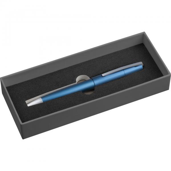 Drehkugelschreiber aus Metall mit Gravur / incl. Geschenkverpackung / blau