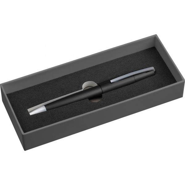 Drehkugelschreiber aus Metall mit Gravur / incl. Geschenkverpackung / schwarz