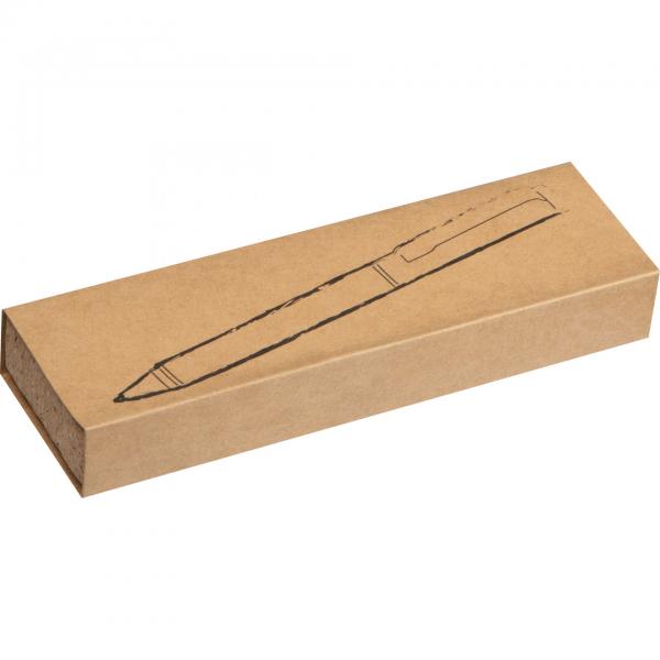 Drehkugelschreiber mit Gravur / aus Metall mit Korkummantelung und Kork-Etui