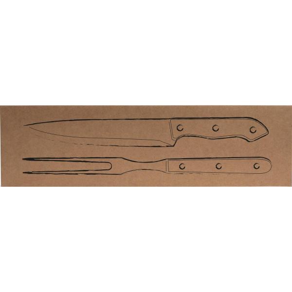 Edelstahl Fleischgabel Set mit Namensgravur - bestehend aus Gabel und Messer