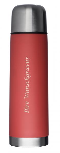 Edelstahl Isolierkanne mit Gravur / Thermosflasche / 0,5l / Farbe: rot