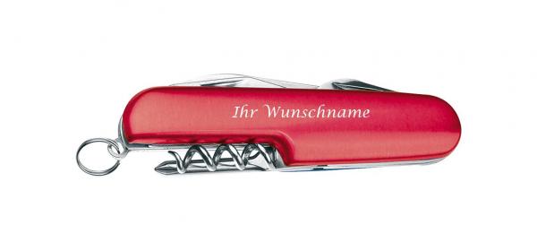 Edles 7-teiliges Aluminium Taschenmesser mit Gravur / Farbe: rot