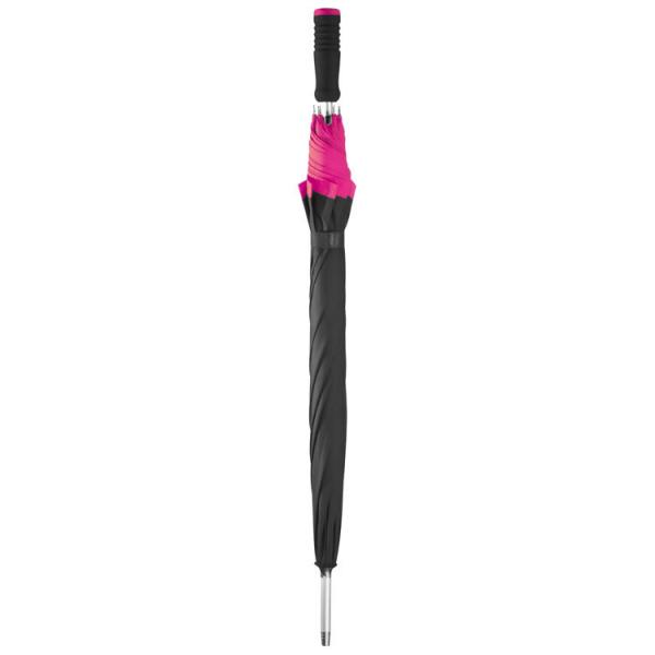 Eleganter Automatik-Regenschirm / mit Softgriff / Farbe: schwarz-pink