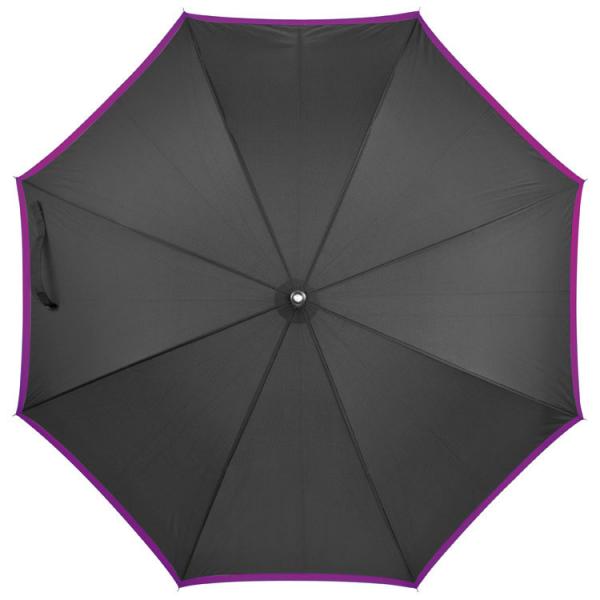 Eleganter Automatik-Regenschirm / mit Softgriff / Farbe: schwarz-violett