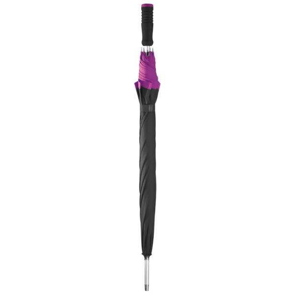 Eleganter Automatik-Regenschirm / mit Softgriff / Farbe: schwarz-violett