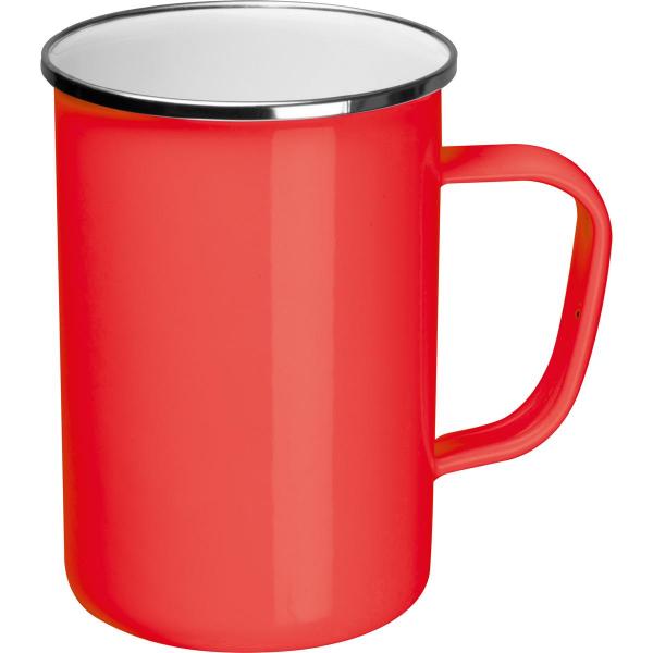 Emaille Tasse / Füllvermögen: 550ml / Farbe: rot