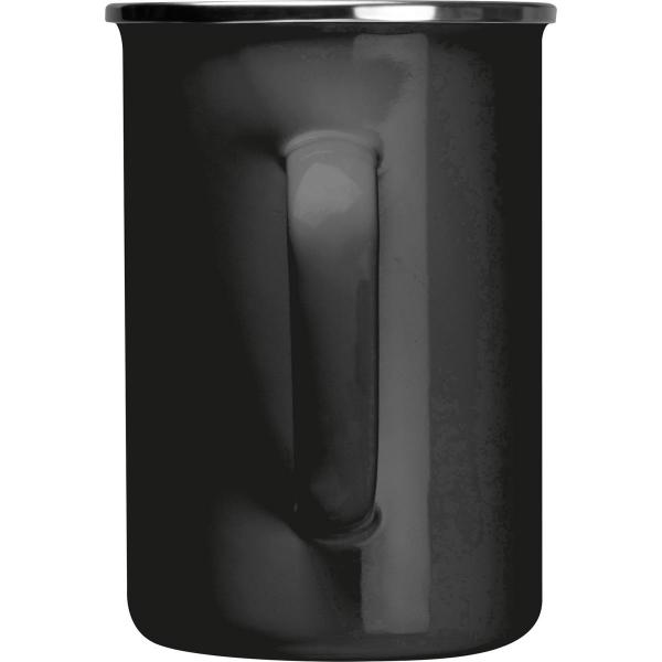 Emaille Tasse mit Gravur / Füllvermögen: 550ml / Farbe: schwarz