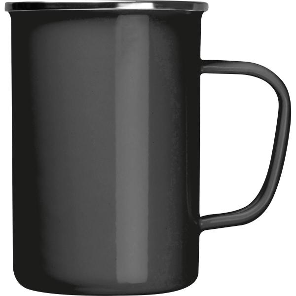 Emaille Tasse mit Gravur / Füllvermögen: 550ml / Farbe: schwarz