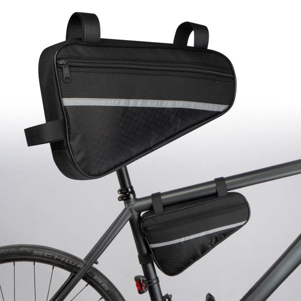 Fahrradtasche aus Polyester mit Reflektorstreifen
