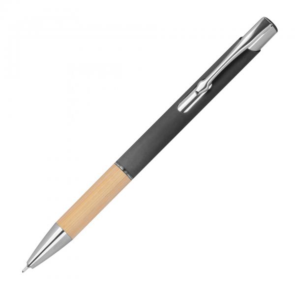 Gelschreiber aus Metall und Bambus-Holz / Farbe: anthrazit