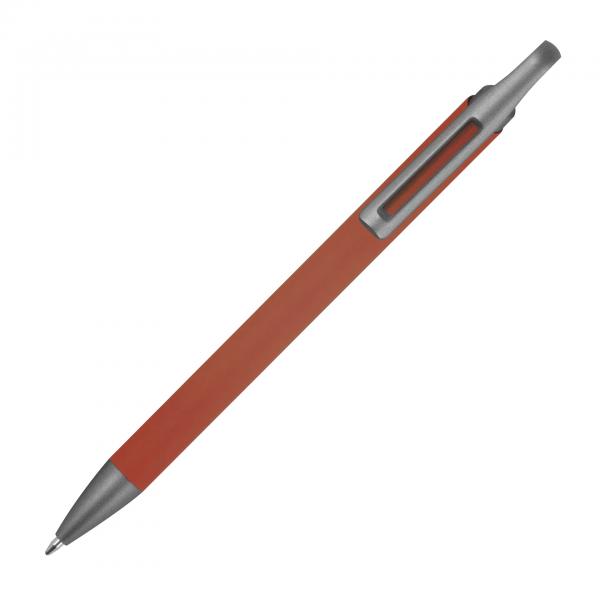 Gummierter Soft Touch Gel Kugelschreiber aus Metall / Farbe: bordeaux