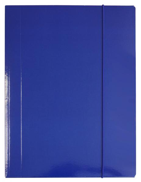 Gummizugmappe / Eckspanner / DIN A4 / aus königsblauen Hochglanzkarton