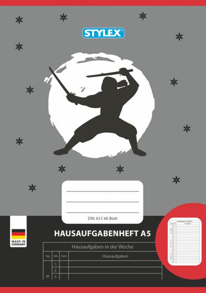 Hausaufgabenheft / A5 / 48 Blatt / "Ninja"