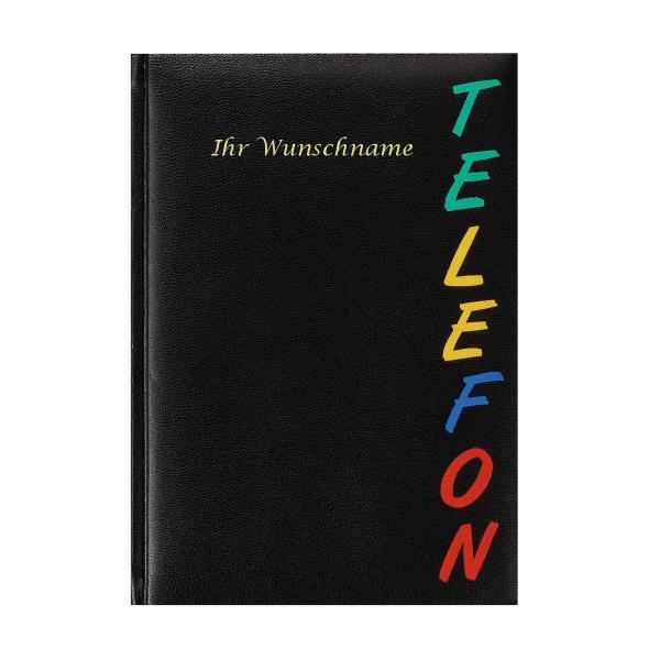 Herlitz Adressbuch"Rainbow" mit Gravur  / Größe: 15 x 21cm / Farbe: schwarz