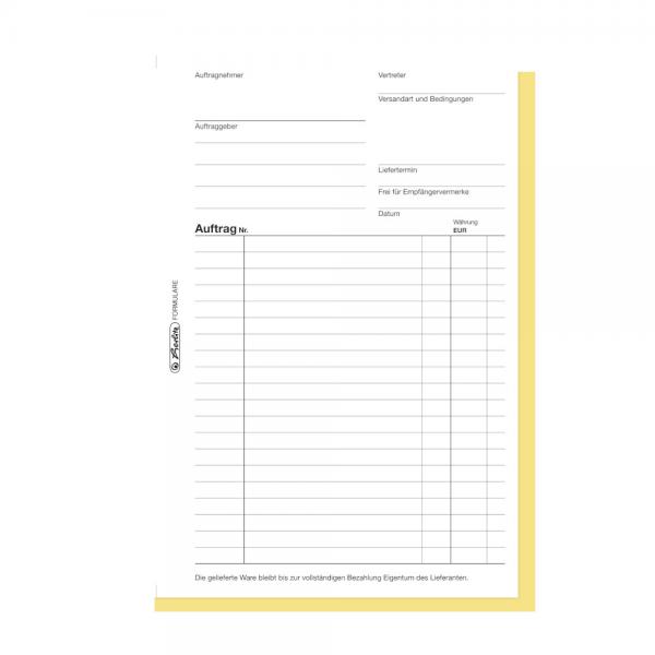 Herlitz Auftragsbuch 102 / A5 / 2x 40 Blatt / selbstdurchschreibend