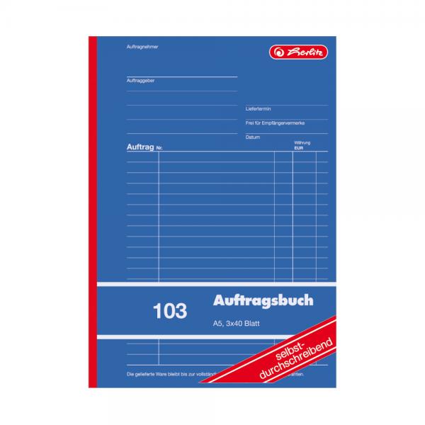 Herlitz Auftragsbuch 103 / A5 / 3x 40 Blatt / selbstdurchschreibend