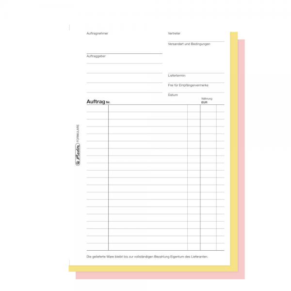 Herlitz Auftragsbuch 103 / A5 / 3x 40 Blatt / selbstdurchschreibend