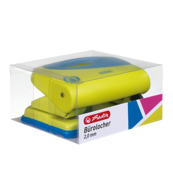 Herlitz Bürolocher / mit Ansatzschiene / Farbe: "sporty lemon"