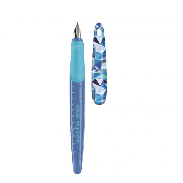 Herlitz Füllhalter "my.pen" + 100 Tintenpatronen / Füller / "Wild Blue"