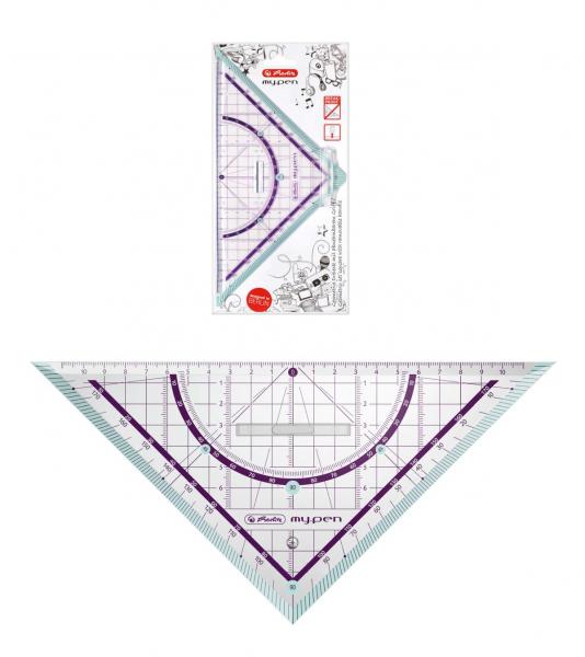 Herlitz Geometriedreieck "my.pen" / 25cm / mit Griff / Farbe: türkis