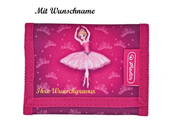 Herlitz Kinder Geldbörse - Geldbeutel - "Ballerina" - mit Namensgravur