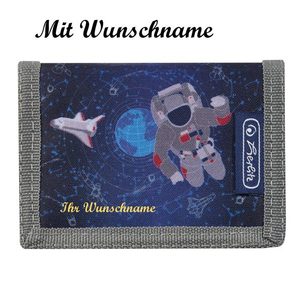 Herlitz Kinder Geldbörse mit Namensgravur - Geldbeutel - "Space - Astronaut"