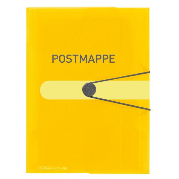 Herlitz Kunststoff Postmappe / aus PP / DIN A4 / mit Gummizug und Verschlußknopf