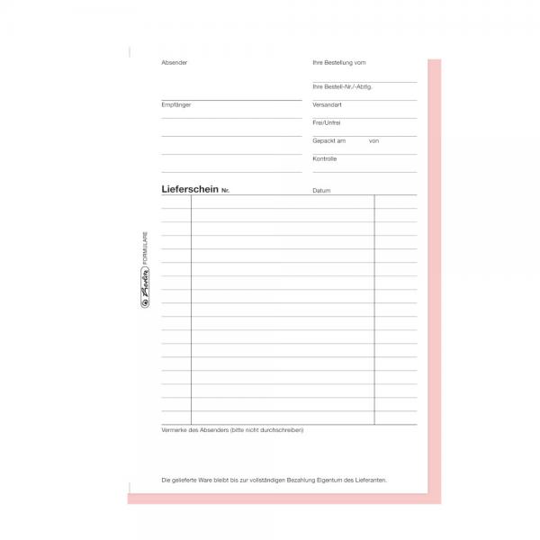 Herlitz Lieferscheinbuch 201 / A5 / 2x 50 Blatt